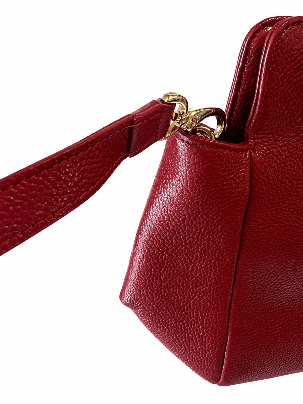 SALE!! NWOT! Genuine Leather Onna Ehrlich handbag in deep red - Picture 4 of 13
